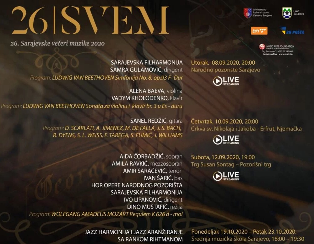 Izvedbom "Rekvijema" Sarajevo se umjetnički solidarizira sa žrtvama pandemije