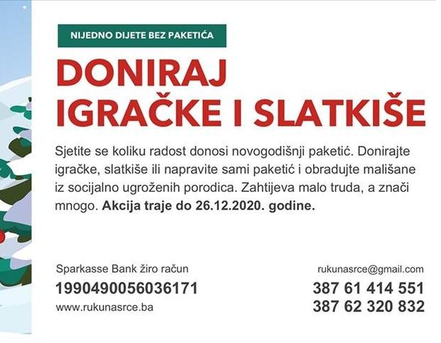 Udruženje "Ruku na srce": Deseti put projekat "Nijedno dijete bez paketića"