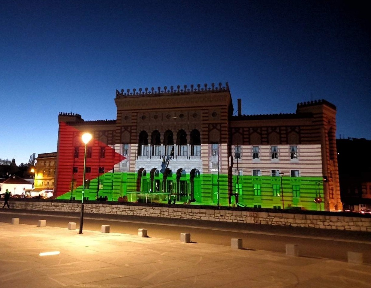 Potpora Grada Sarajeva: Vijećnica u bojama zastave Palestine