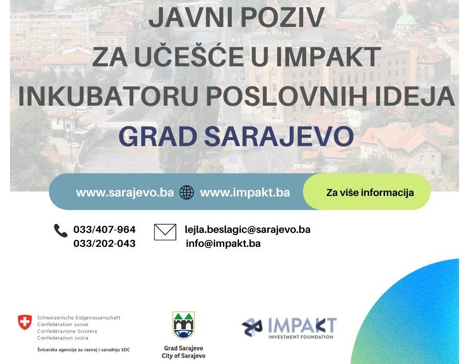 Grad Sarajevo: Poziv za učešće u inkubatoru poslovnih ideja