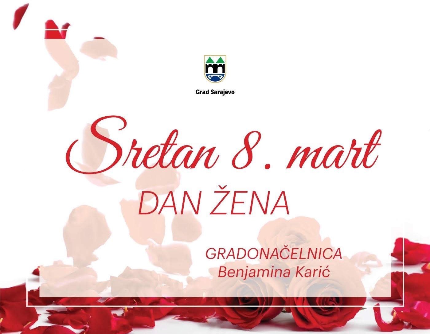 Gradonačelnica Benjamina Karić čestita 8. ožujak, Međunarodni dan žena