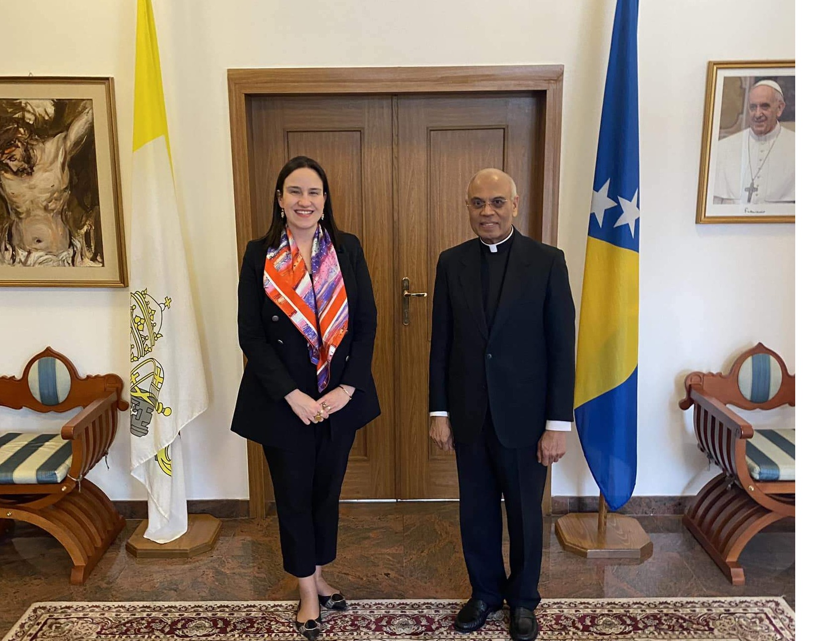 Susret gradonačelnice Karić i apostolskog nuncija u BiH, mons. Francis Assisi Chullikatta