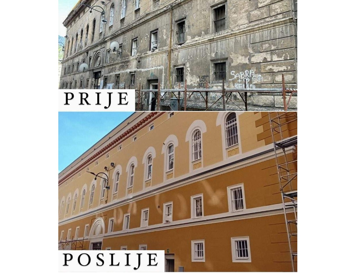 Fasada zgrade Beledije, prije i poslije