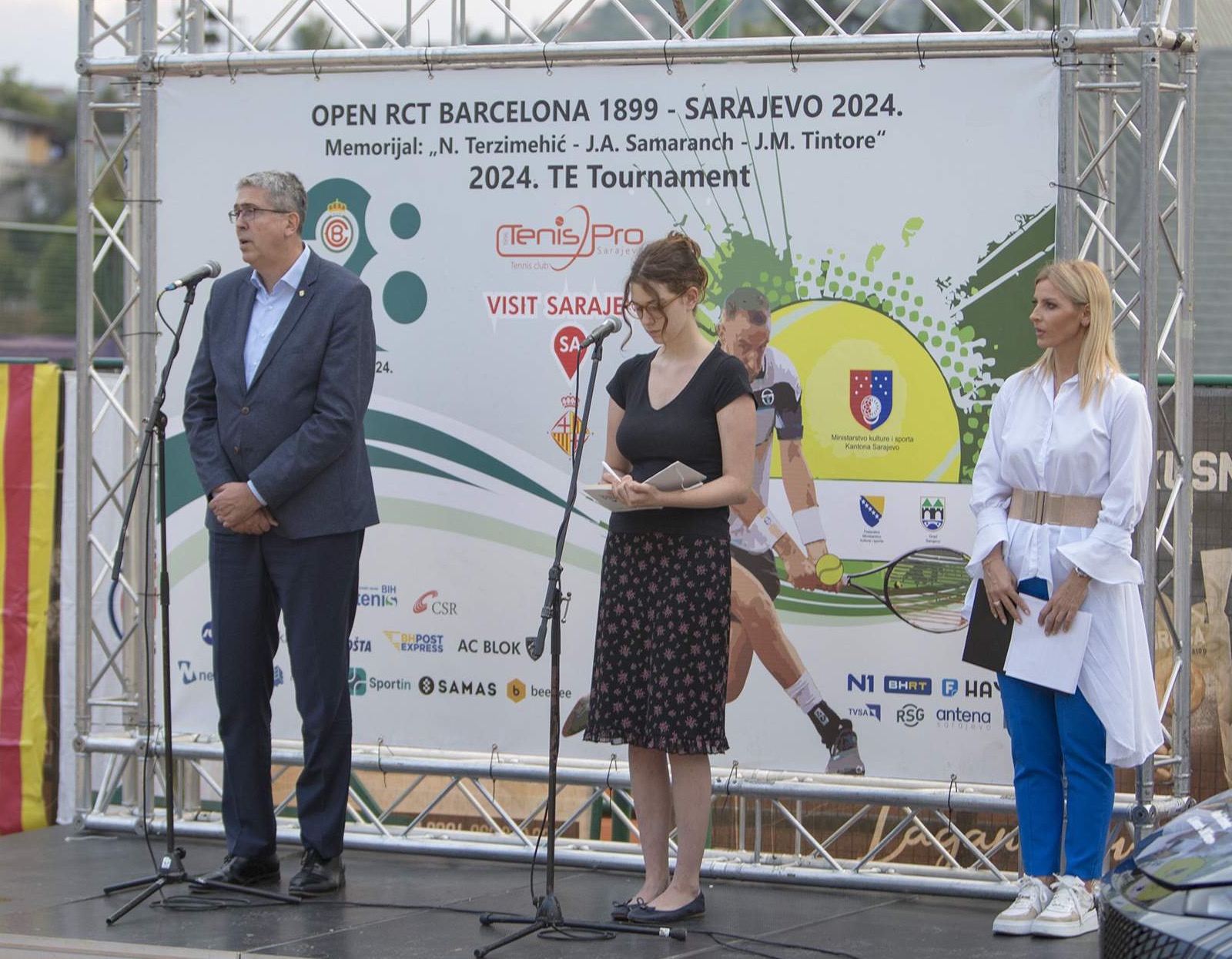 Avdić na otvorenju Međunarodnog teniskog turnira „OPEN RCT BARCELONA 1899 – SARAJEVO 2024“