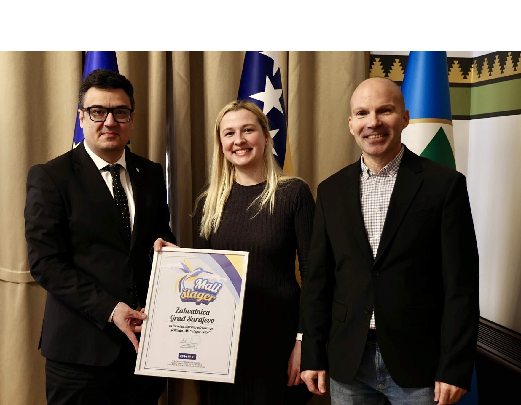 Zahvalnica Gradu Sarajevu za potporu festivalu „Mali šlager“