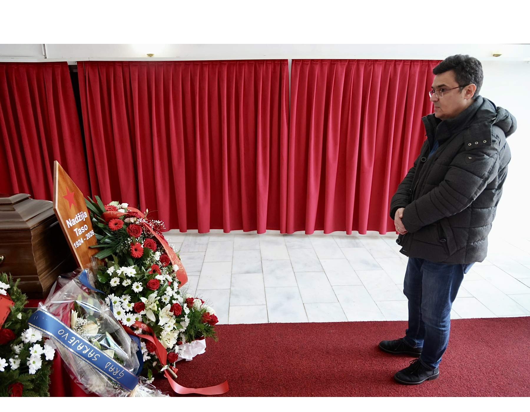 Predrag Puharić na sahrani i komemoraciji Nađi Biser Taso