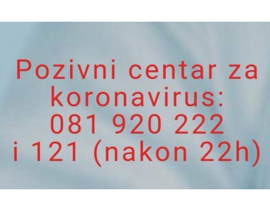 Podsjećamo, u funkciji je pozivni centar za pitanja koja se tiču koronavirusa