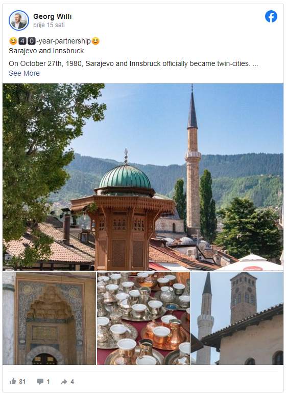 georg.jpg - Sarajevo i Innsbruck slave 40 godina prijateljstva: Zajedno ćemo prevladati pandemiju
